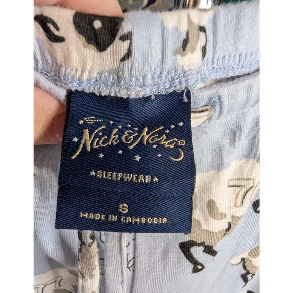 Nick & Nora Counting Sheep Pajama Set Pant Top Pants Blue Whimsical RARE NWT - Picture 10 of 14